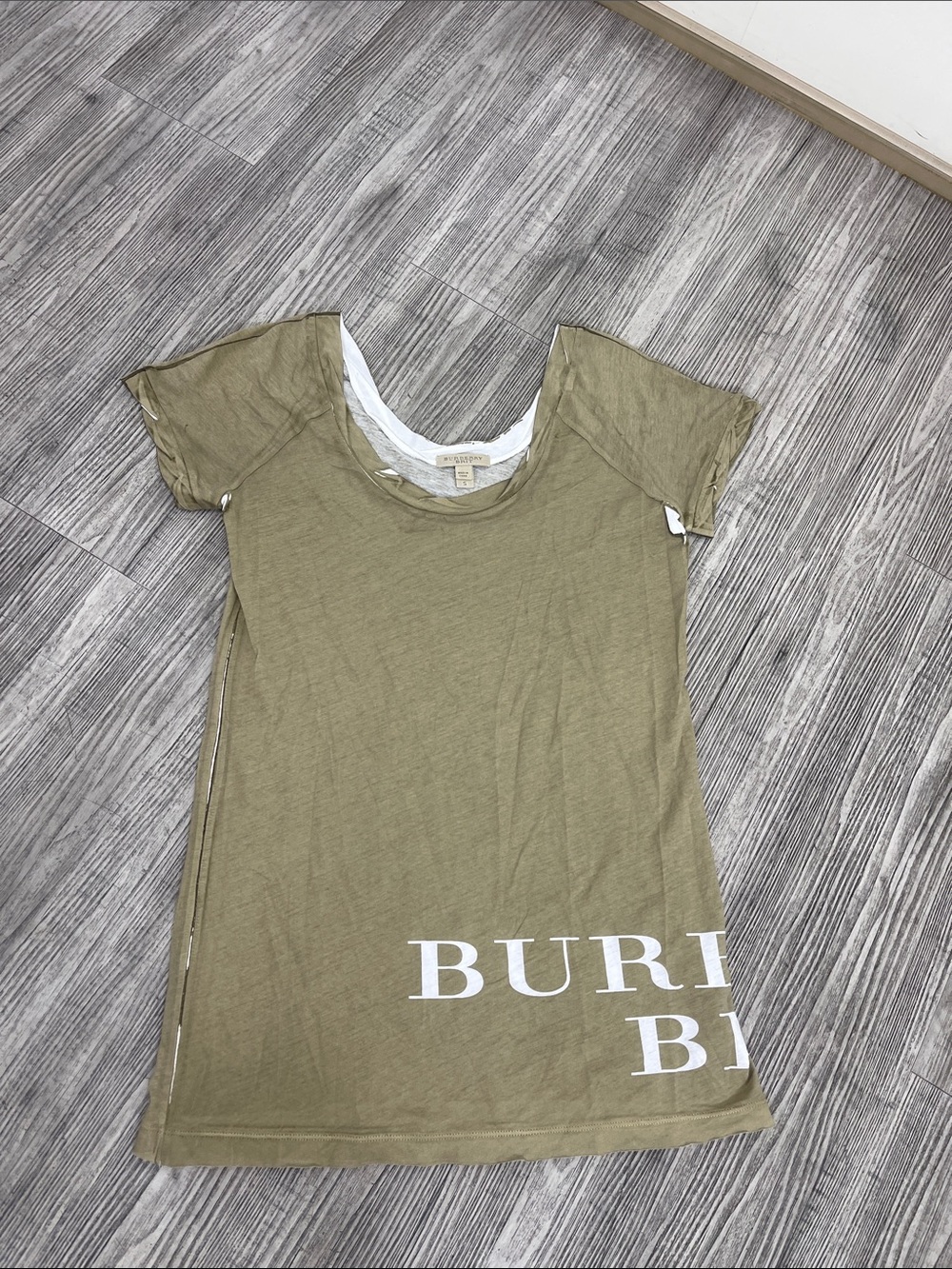 Burberry Brit Brown Logo Printed oversized size S.